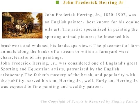 לוח שירה $ 80- $ 1500 שצויר ביד על ידי מורי האקדמיות לאמנות-22 אמנות קיר חיים כפריים ג 'ון פרדריק הרינג ג' וניור בעלי חיים סוסים
