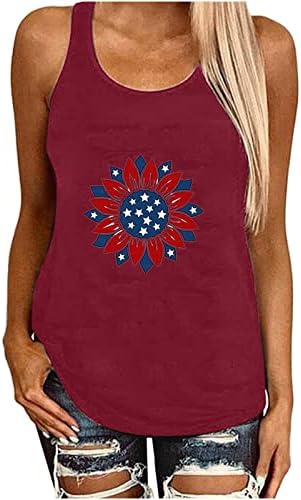 גופיות גרפיות לנשים דגל אמריקאי כוכב חולצה פטריוטית קיץ חולצת טריקו ללא שרוולים מזדמנים