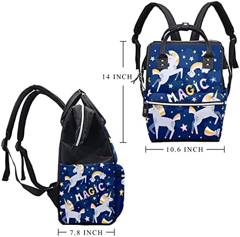 MAGICE חד קרן יכולות כוכבות תיק חיתול כחול כהה תרמיל תרמיל תינוק חיתול תיקים תיקים רב פונקציה תיק נסיעות גדול