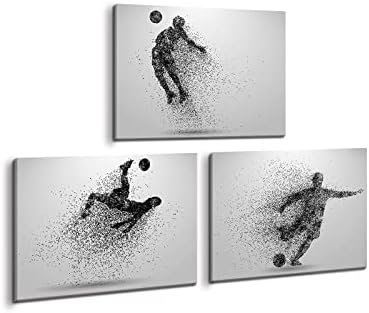 כדורגל קיר אמנות הדפסי חלקיקים צללית חדר תפאורה ספורט קיר תפאורה פוסטר תמונות מערת אדם, שינה דקור
