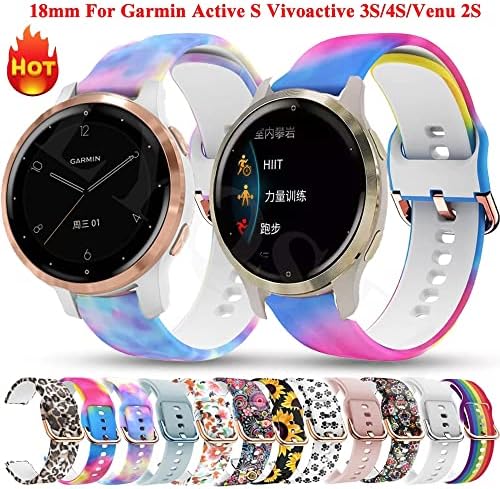 להקת שעונים של Murve 18 ממ עבור C2 עבור Garmin vivoactive 3S/4S/Venu 2/Active S REY Silicone Strap Smart Easyfit אביזרים
