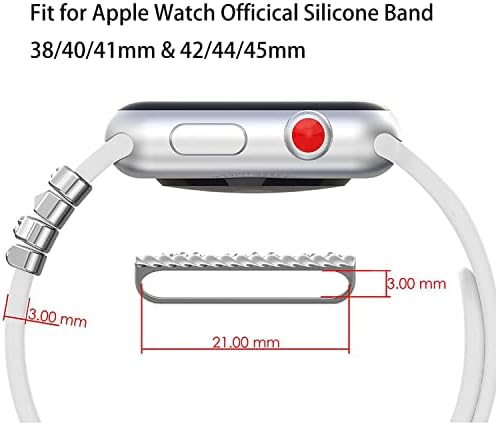 להקות Almnvo קסמים תואמים לקסמי להקות סיליקון של Apple Watch, לולאות טבעות דקורטיביות של Diamond Diamon