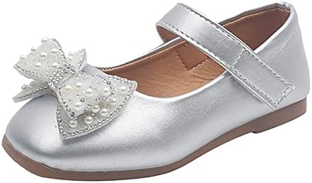 פעוט פרח ילדה נעלי מרי ג ' יין שטוח נעליים מזדמנים להחליק על קשת פניני בלט שטוח מסיבת בית ספר נעליים