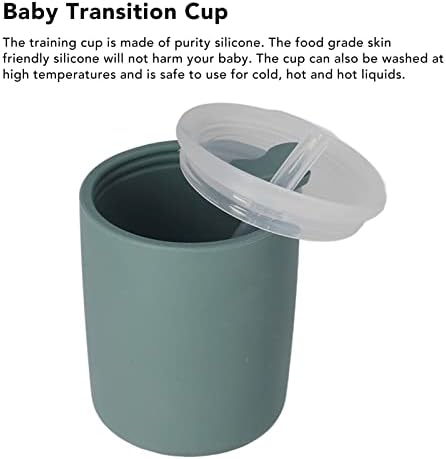 תינוק לומד כוס, בקלות גריפ מזון כיתה חומר קש כוס מכסה כבד בסיס עבור בית עבור אינפ