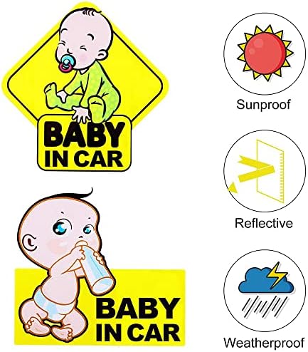 מדבקה של שלט לוח תינוקות לתינוק ברכב במדבקות מכוניות שלטי בטיחות לילדים מדבקות מדבקות מכונית לתינוק מדבקות רכב