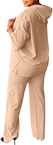 רמלון נשים של 2 חתיכה תלבושות מקרית 3/4 שרוול סוודר נים מעל בגודל למעלה + רחב רגל מכנסיים אימונית סטים