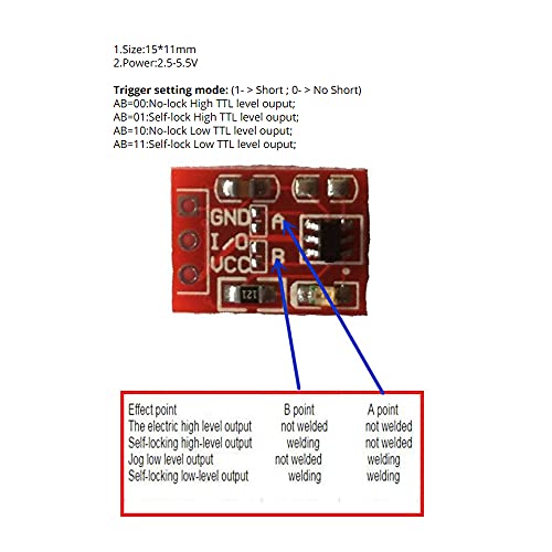 5 pcs TTP223 מגע מתג מקש מודול נגיעה כפתור לנעילה עצמית/ללא נעילה מתגים קיבוליים