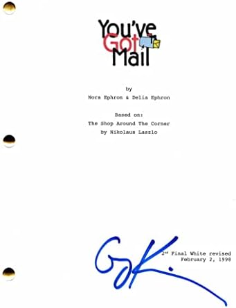 גרג קינאר חתום על חתימה יש לך תסריט סרט מלא בדואר - בכיכובו: טום הנקס, מג ראיין, דייב שאפל - טוב ככל שיהיה, בלתי