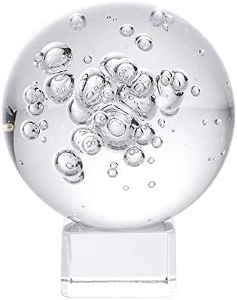 כדור בועות בקריסטל בגודל 2.4 אינץ ' - כדורים דקורטיביים של לונגווין זכוכית עם מעמד
