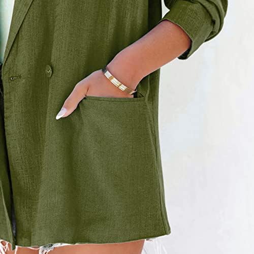 Ruziyoog Womens כפתור מעיל מזדמן צווארון דש שרוול ארוך מעילי קרדיגן בסיסיים רופפים בצבע אחיד נוח מעילי בגדים