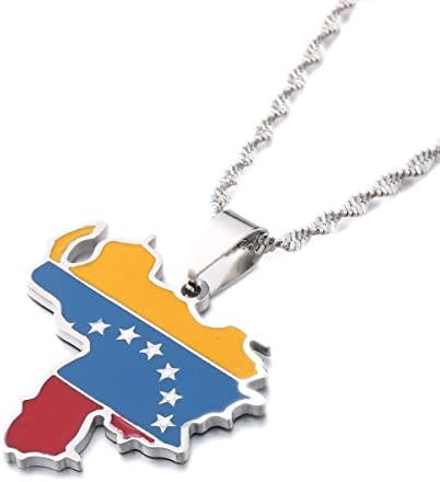 ונצואלה מפת דגל תליון שרשרת זהב צבע תכשיטי ונצואלה פריטים