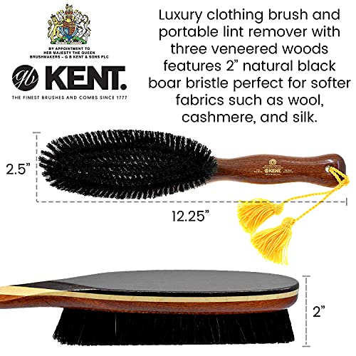 מברשת בגדים של קנט CR8, מסיר מוך טבעי שחור שחור שחור עבור קשמיר, צמר ומשי לשמירה על בדים נקיים מסיבים, מוך