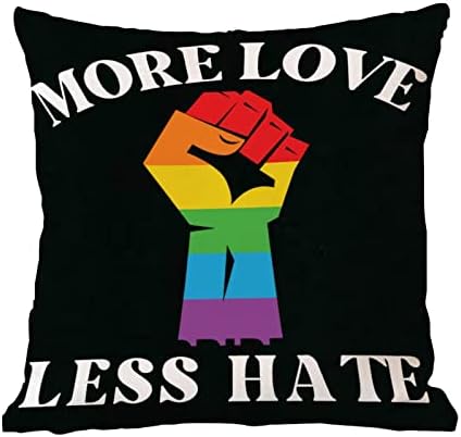 יותר אהבה פחות שנאה לזרוק כרית כיסוי כרית של יום האהבה מארז קשת גאווה גאווה לסבית הומוסקסואלית מאותו מין להטבים כרית