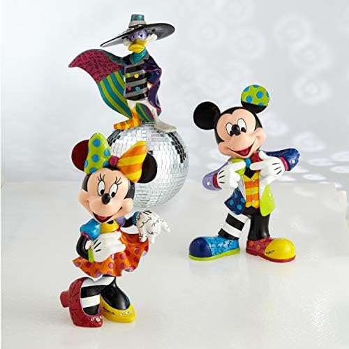 Enesco Disney מאת בריטו מיקי מאוס עם חגיגת בלינג 90, צלמית שרף אבן בגודל 10.5 אינץ ', רב צבעוני
