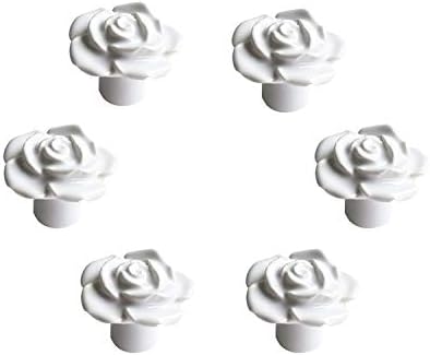 סט זילאקי של 6 ידיות ארון פרחי ורד קרמיקה, סגנון רטרו נושא אהבה, משיכות מושכות ידיות לארון ארון ארון ארון ארון עיצוב