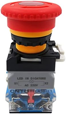 TPUOTI LA38 עצירה חירום עצירה אור תאורה 22 ממ מתגי פטריות ראש על כפתור כפתור LED LED LA38-11ZSD40 220V 24V LAY38-11D