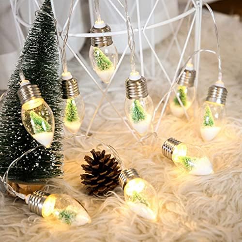 אורות וילון, אורות מחרוזת LED לחג המולד, 6.6ft 10 מגולל נורה נורה לחג המולד אורות מיתר, אורות פיות LED לקישוט מסיבת