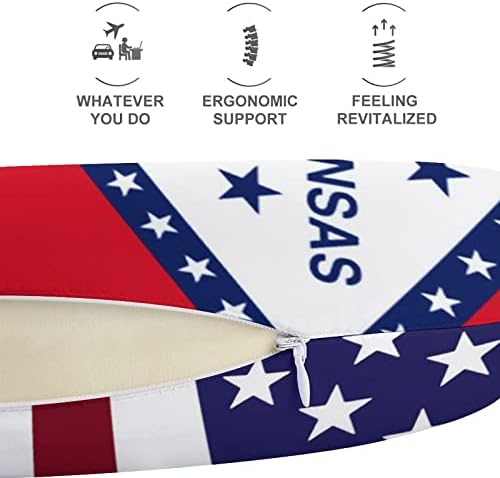 דגל נסיעות אמריקאי וארקנסו כרית צוואר נסיעות כרית רכה בצורת U