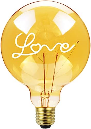 נורת אדיסון ענקית טיאנפאן גרם 40 / גרם125 אהבה הובילה נורת מנורת שולחן נימה 4 וואט ניתן לעמעום בסיס בינוני