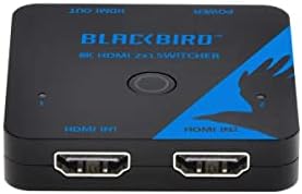 Monoprice Blackbird 8K60 2x1 מתג HDMI, HDMI 2.1, HDCP 2.3, שתף קלט אחד של 8K60 HDMI בין שני מקורות התואמים ל- HDTV, Xbox,