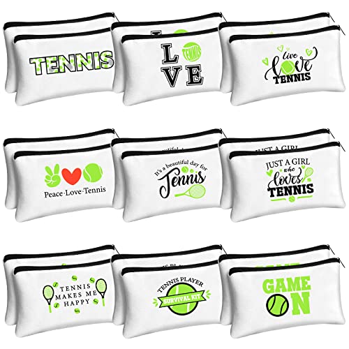 18 יחידות טניס מתנות השראה בנות איפור תיק ילדים טניס תיק טניס אביזרי לנשים טניס אוהבי שחקני טניס נושאים רוכסן