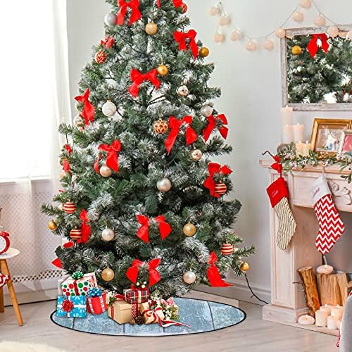 עץ כחול שלג חג המולד עץ חג המולד מחצלת עץ אטום למים עמדת מגש שטיח מחצלת מתחת לאביזר עץ חג המולד לקישוט חג המולד