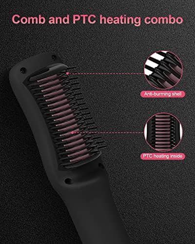 מחליק שיער אלחוטי Mexitop - חימום קרמיקה נטענת USB חימום קרמיקה יישור קטן עם סוללת 5000mAh, כלי דוגמנות ברזל שטוח נייד
