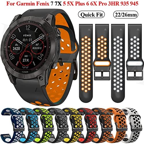 Adaara Watch Smart Watch Silicone Watch Strap for Garmin Fenix ​​7 7x 6x 6 Pro 5x 5 Plus 3HR בכושר קל לשחרור מהיר צמיד