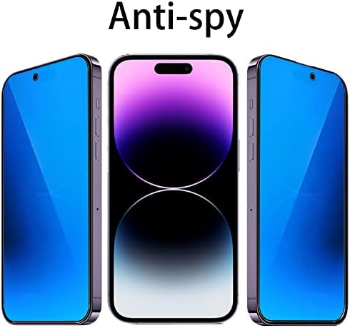 2 יחידות פרטיות אנטי כחולה חליפת זכוכית מחוסמת לאייפון 14 מראה פרו מגן מסך אנטי ריגול סרט אנטי מציץ מצופה 9 שעות