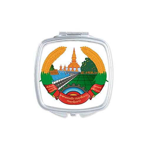 לאוס אסיה לאומי סמל מראה נייד קומפקטי כיס איפור דו צדדי זכוכית