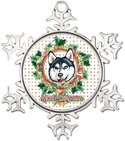 כלב חיות מחמד MerryChristmas 2022 קישוטים תלויים לעץ חג המולד עיצוב חג המולד עיצוב כלב פרחוני זר פרחוני פתית שלג קישוט מתכת