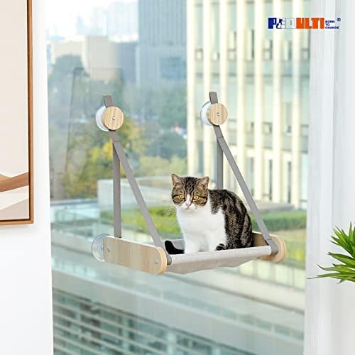 פקולטי חתול עץ מודרני חתול מגדל עבור מקורה חתולים עם פקולטי חתול חלון מוט, חתול חלון ערסל