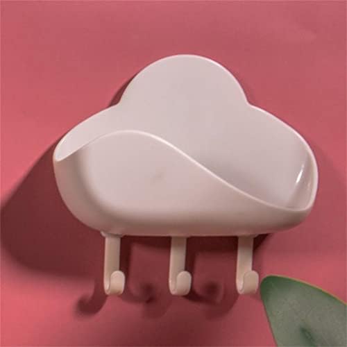 PDGJG מקלחת אמבטיה קופסת סבון אחסון אחסון יניקה כוס פינת ענן צורת ענן מחזיק סבון פלסטיק קולב מקלחת מתלה לאחסון אמבטיה