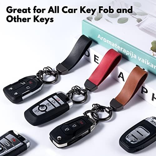 מחזיק מפתחות של מכוניות עור Jumperlay עם 4 מפתחות לכל מפתח רכב, סגסוגת