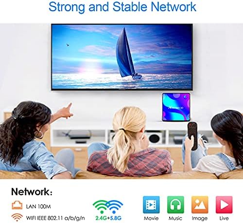 תיבת טלוויזיה אנדרואיד 2023 תיבת טלוויזיה אנדרואיד 11.0 4GB RAM 32GB ROM 4K RK3318 עם 2.4G 5G WiFi Bluetooth 4.0