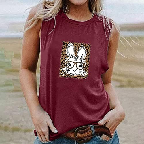 נמר ארנב פסחא חולצה לנשים גופייה רופף קומפי אפוד טיז נוער בנות שמח פסחא יום חולצות חולצה