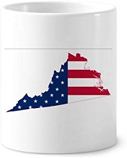 וירג'יניה ארהב מפה מככבת פסים דגל צורה מברשת שיניים מחזיק עט ספל קרמיקה עמדת עיפרון כוס