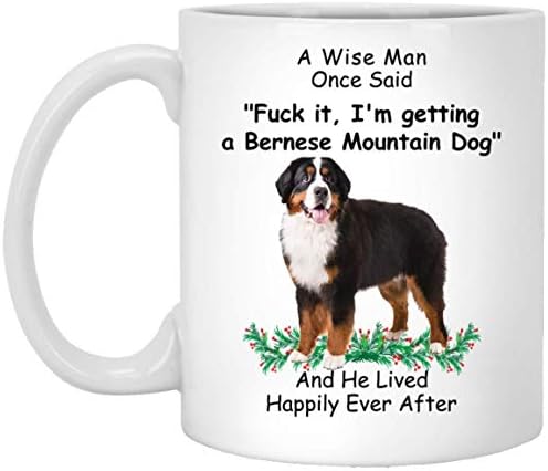 מצחיק ברנזה כלב ההר Tri Color Brown אדם חכם אחד אמר חג המולד 2023 מתנות ספל קפה לבן 11oz