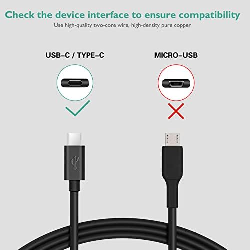 מטען אוניברסלי 5V 2A סוג C - כבל טעינה USB C עבור אוזניות Flex Flex, אוזניות Bluetooth אלחוטיות ותא מתאם אספקת חשמל לתמיכה
