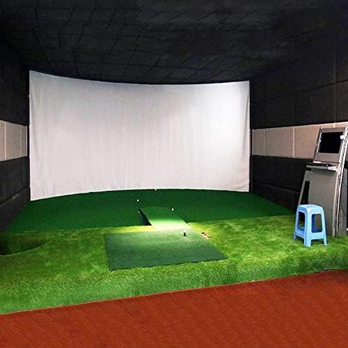 סימולטור גולף של Liruxun סימולטור השפעה תצוגה מסך הקרנת מסך מקורה חומר בד לבן גולף תרגיל גולף יעד