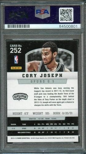 2012-13 Panini 252 Cory Joseph Card חתום אוטומטי 10 PSA Slabbed Sturs - כרטיסי טירון של כדורסל כדורסל