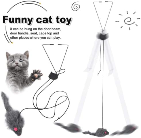 חתול צעצוע, טיזר וממתח עבור חתול דלת תליית חיות מחמד צעצוע סלון לחיות מחמד חתול עכבר צעצוע קל להתקין חלון מצחיק