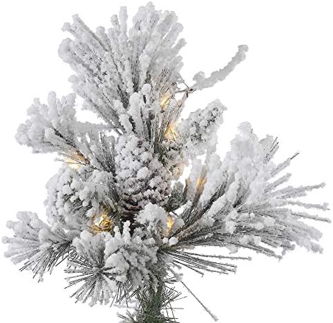ויקרמן 3.5 'נוהר עץ חג המולד המלאכותי של אלברטה, אורות LED לבנים חמים - עץ פו מכוסה שלג - עיצוב בית מקורה עונתי