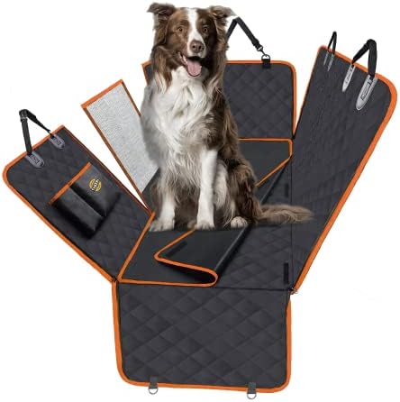כיסוי מושב לרכב לכלב טייקרי למושב אחורי 4 ב-1-גודל גדול 61 על 54 - כיסוי מושב לכלב עם 360 הגנה אוניברסלית מתאים לרוב מושבי