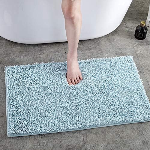 לא להחליק מים סופג קטיפה מיקרופייבר אמבטיה מחצלת, רך שניל אמבטיה שטיח, מכונת רחיץ אמבטיה שטיח אזור שטיח אור כחול 50 על 150