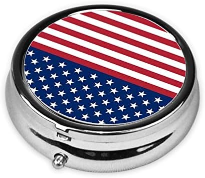 אמריקאי דגל כוכבים פסים עגול מיני גלולת תיבת - יומי גלולת מתקן ויטמין ארגונית