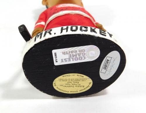 גורדי האו חתם על מר הוקי בובל בובת ראש אדום כנפיים 3 מכוניות JSA - פסלוני NHL עם חתימה