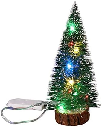 עץ מיני לחג המולד, עץ מיני חג המולד עץ מיניאטורי עם עץ שולחן מלאכותי בהיר 15 סמ, עץ מיניאטורה של חג המולד