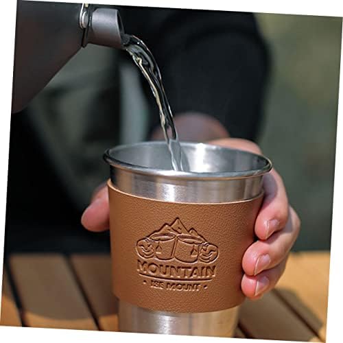 Besportble 3 יחידות כוס מים בידוד שרוול כוס קפה מכסה מכסה כוס עור גלישת דמוי עור קפה שרוול קפה כוס קפה קפה שרוול מגן כיסוי