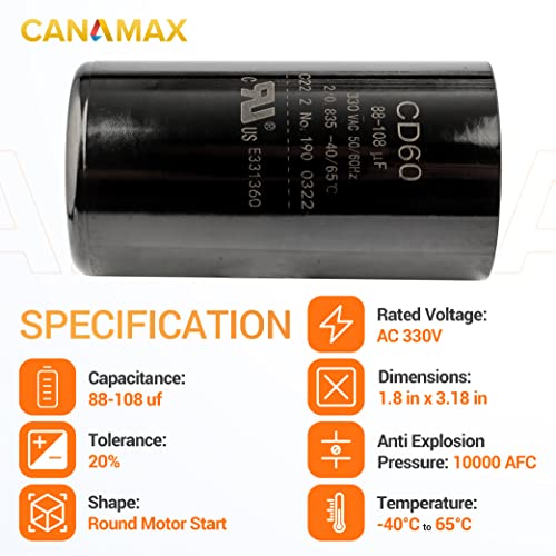Canamax Premium 88-108 MFD 330VAC VOLT